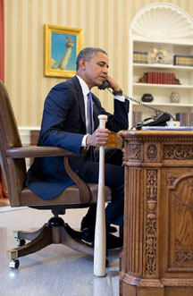 President Obama with bat