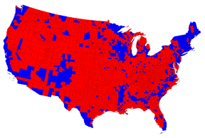 2012 electoral map by county