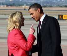 jan brewer has finger in obama's face